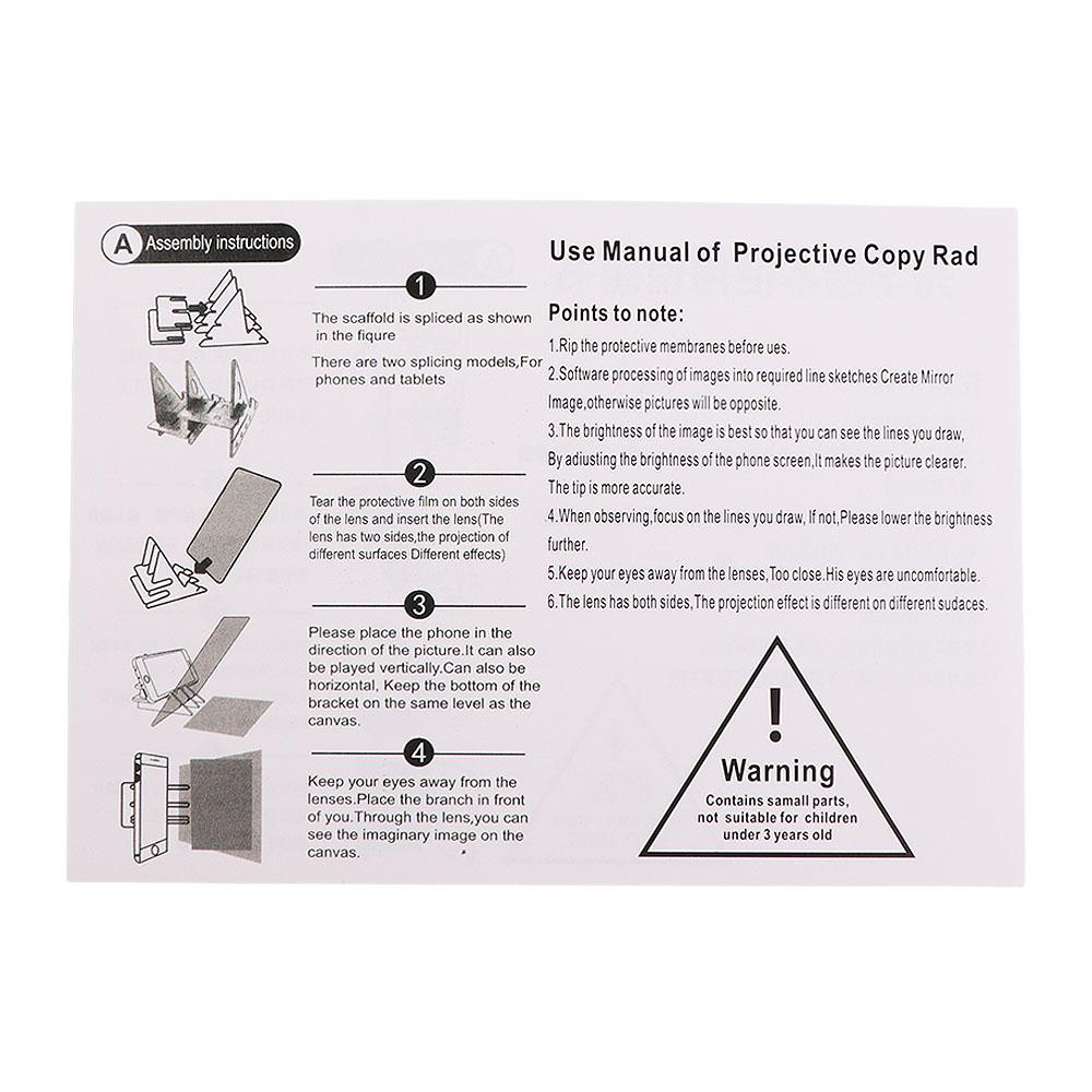 Spiegelnde Reflexion Projektion Optisches Zeichenbrett Tragbares Mal-Zeichenbrett Zeichnen