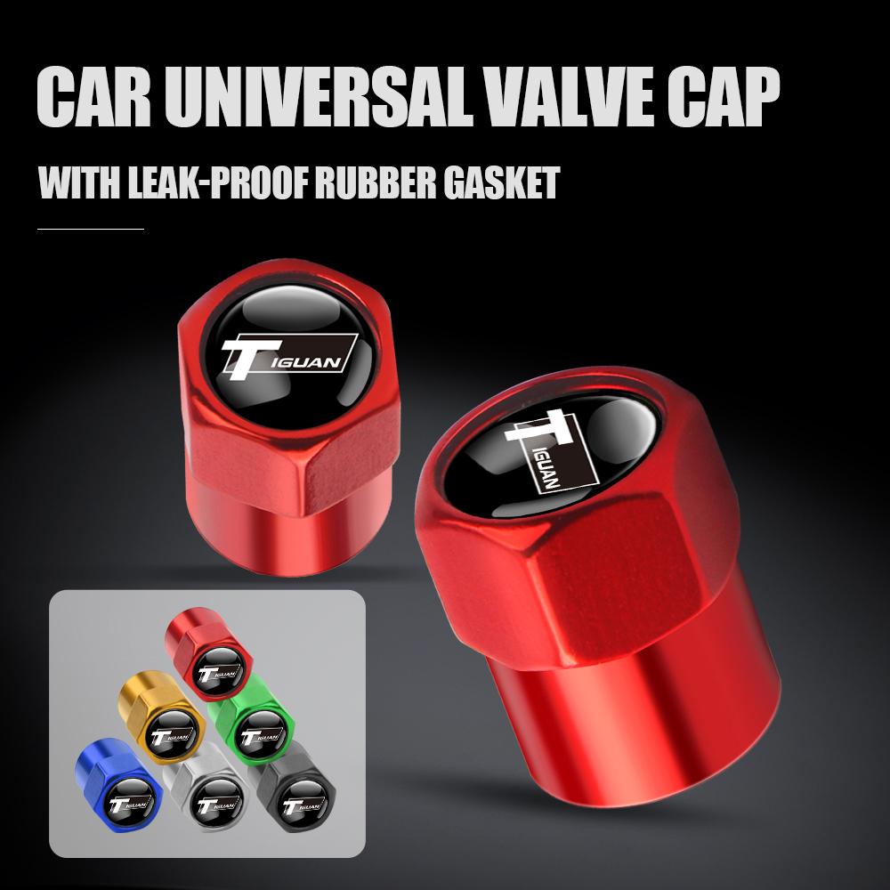 4PCS Car Wheel Valve Caps Auto Dustproof Tire Stem Air Covers For Volkswagen Motion MTM POLO GTI Blue Caddy Scirocco Golf Beetle V1