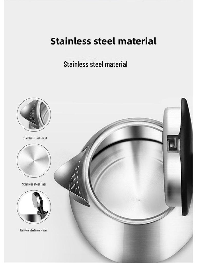 304 Stainless Steel Electric Kettle with Auto Shut-Off, British and European Standard