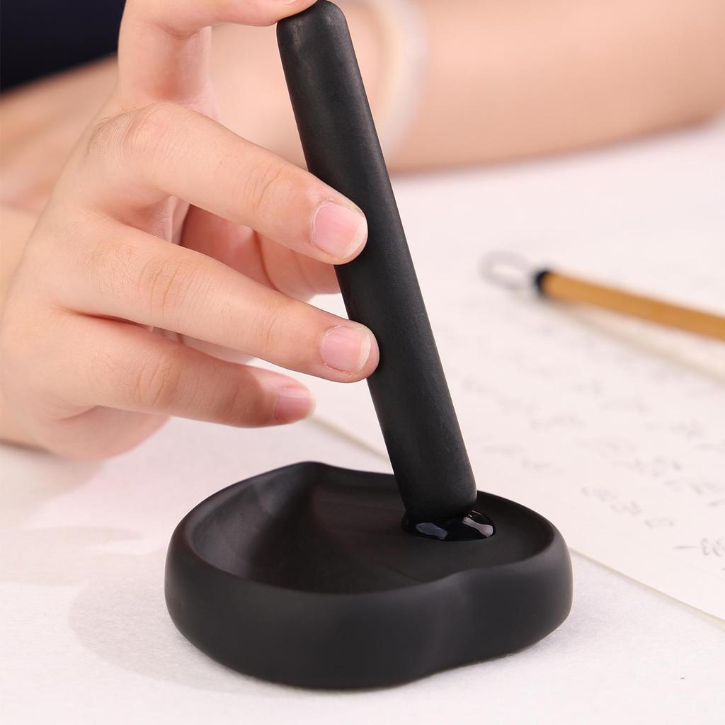 Peach Heart Inkstone - Anti-Drying Calligraphy & Chinese Painting Practice Tool