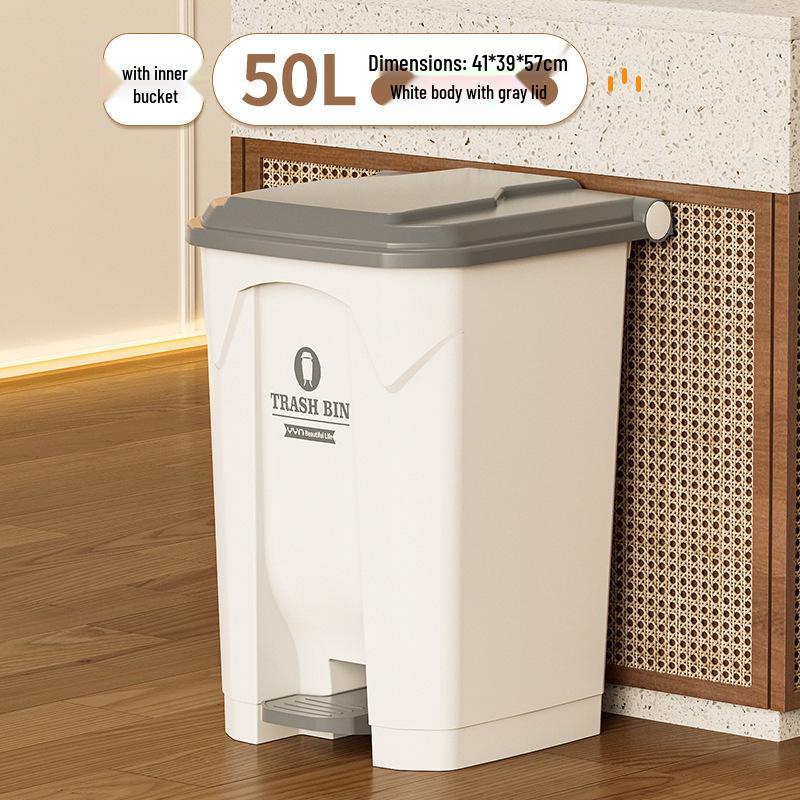 Large 30L Outdoor Kitchen Trash Can with Pedal and Lid