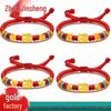 Golden Kiki Cat 999 Gold Red String Bracelet - Festival Souvenir Gift for Cat Lovers