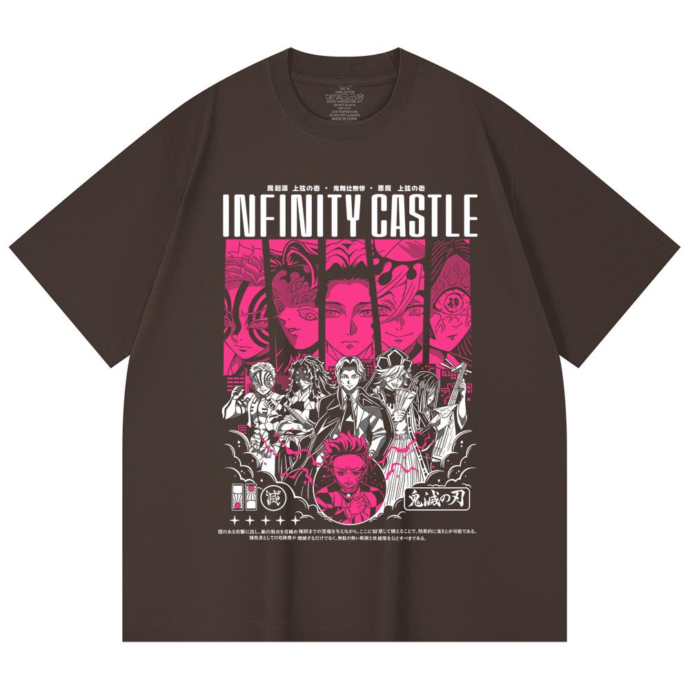 230 Gsm 100% Cotton Demon Slayer V89 Infinity Castle Print Unisex Heavy Cotton T Shirt