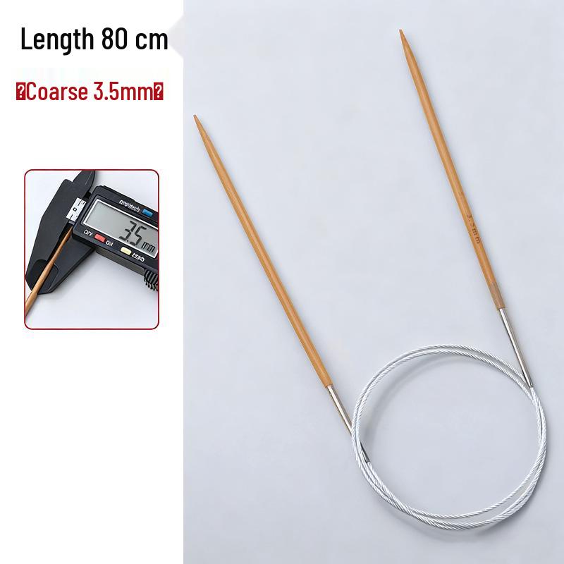 Bamboo & Stainless Steel Circular Knitting Needles Set for Wool Scarves & Cuffs