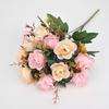 12-Head Autumn Rose Silk Flowers for Home Decor, European Wedding, or Photography Props