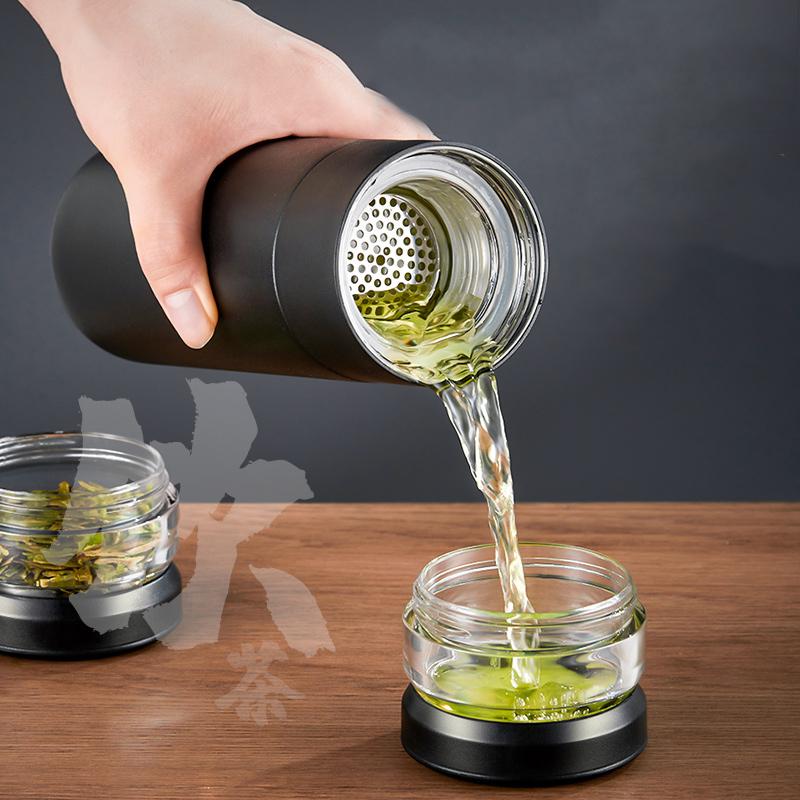 480ML Stainless Steel Cold Insulation Coffee Cup With Lid Household Ceramic Liner Water Bottle Kitchen Thermos Bottle
