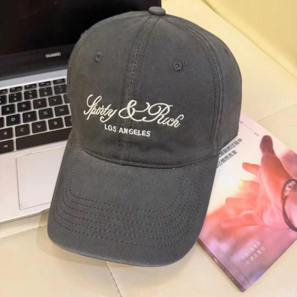 Fashion Hat Autumn and Winter Letter Embroidery Soft Top Baseball Hat Men's and Women's Korean Version Washed Cotton Soft Top Face Small Cap