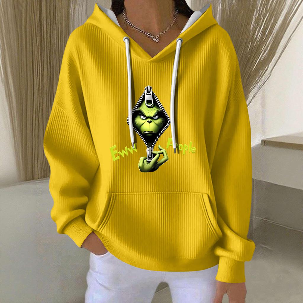 Women's Fashion Casual Christmas Angel Print Pullover Long-Sleeve Sweatshirt