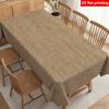2D Flat Printing, 1pc Brown Rectangular Tablecloth, Flat Print, Rustic Farmhouse Style Tablecloth, Simple Solid Color Design, Kitchen and Outdoor Tabl