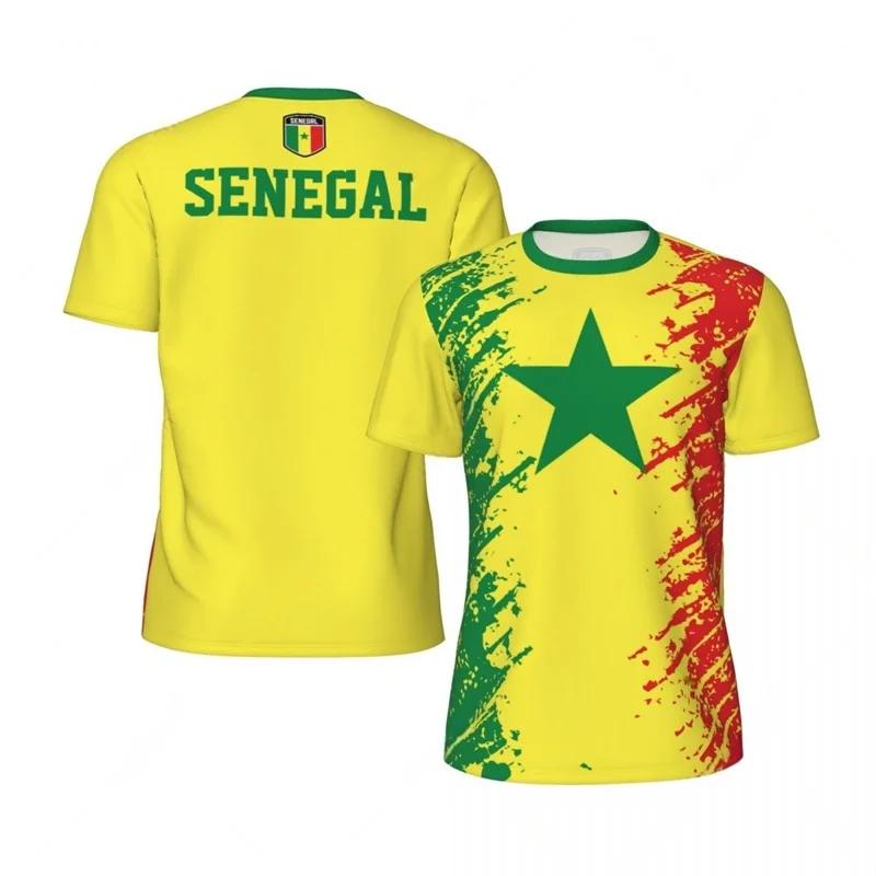 MDHAO xin nan zhuang  3D txu SENEGAL Vlag 3D Print Sport Sneldrogend Ademend Heren T-shirt Buiten Voetbalshirt Team Korte Mouw Ouder-kind Top Kleding 5XL