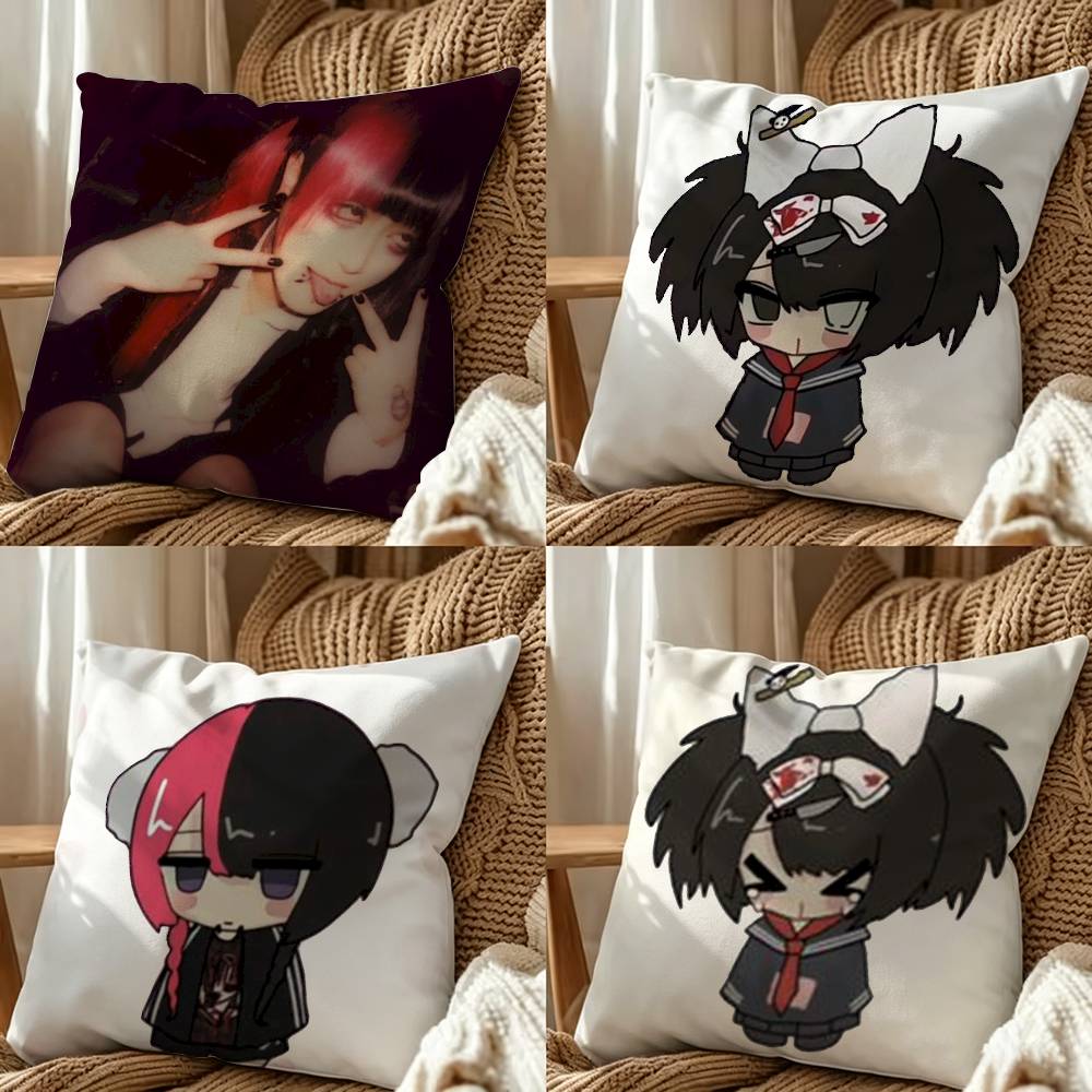 S-Senketsuakochans Square Double-Sided Printed Pillow Case Sofa Cushion Cover Bedroom Bedside Decor