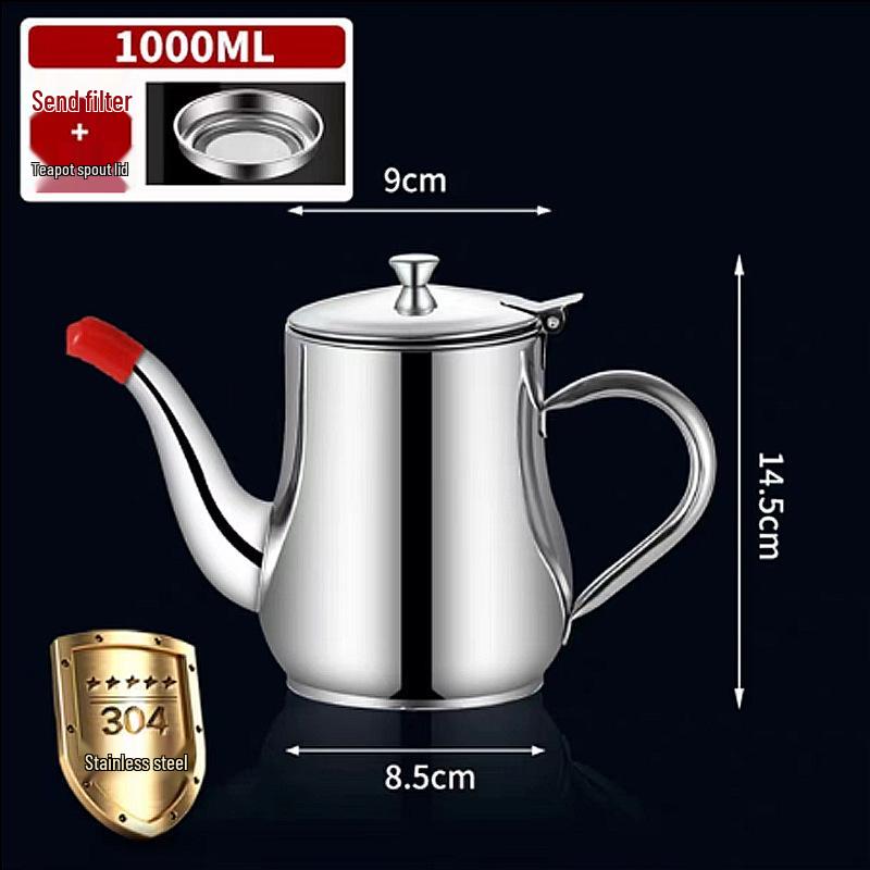 Stainless Steel Leak-Proof Oil & Vinegar Pour Bottle - Small Kitchen Container with Ounce Control