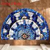 Modern Geometric Semicircular Area Rug With Water Wash For Bathroom And Entrance