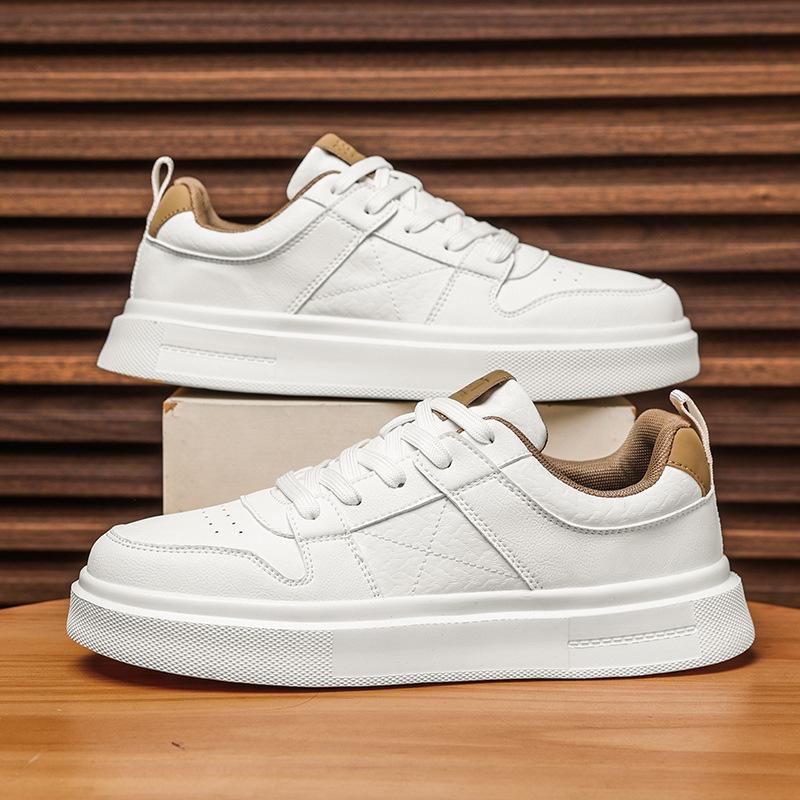 

Мужская обувь 2024 зима новая толстая подошва износостойкий тренд универсальные студенческие маленькие белые туфли повседневная модная обувь для увеличения роста 44