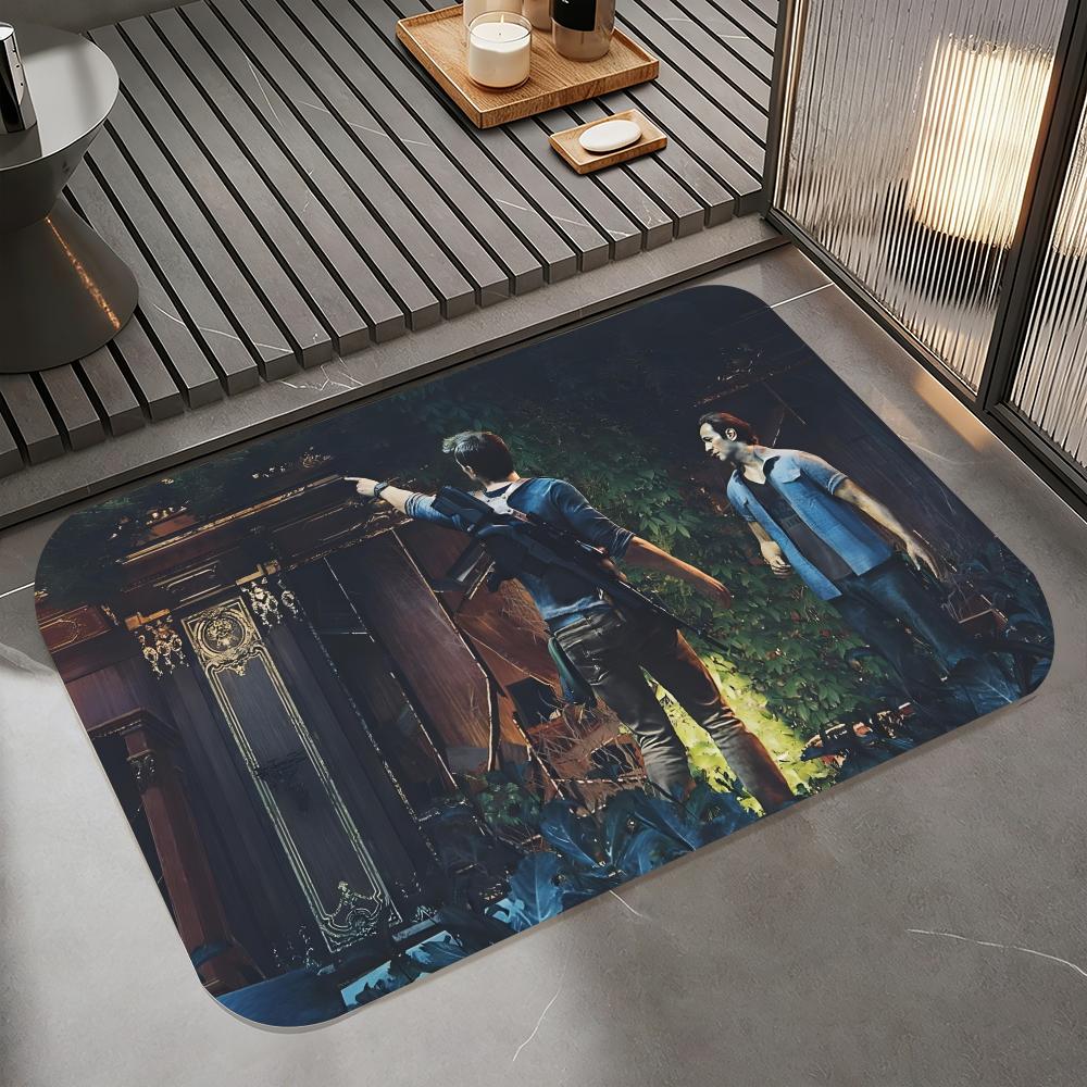 Game U-Uncharted Floor Mat Diatomite Bath Mat, Quick Dry Absorbent Non-Slip Door Mat