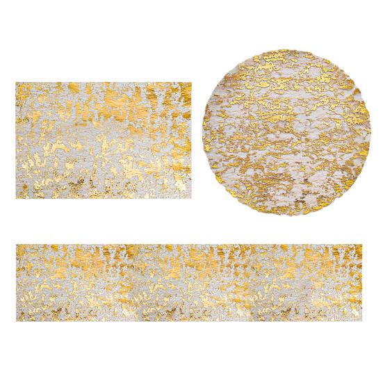 1/4/10Pcs Golden Mesh Table Runner Easy to Clean Metallic Foil Placemats Wedding Party Holiday Dining Table Decor