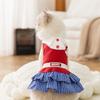 Cat Gown Soft Cat Bowknot Dress Shirt Collar Preppy Style Dog Shirt Dress Cute Creative Pet Summer Clothes Pet Party