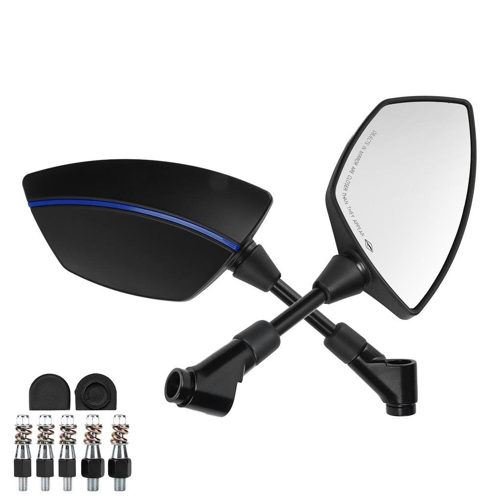 1 Pair Rearview Side Mirrors 360 Degree Rotation for Motocycle Scooter ATV Dirt Bike 0.3in 0.4in Mounting