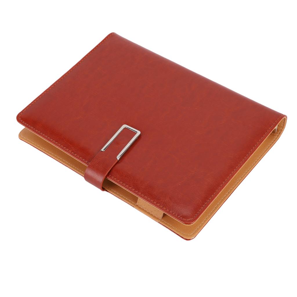 A5 Ordner 6 Ringe PU-Leder Magnetverschluss Nachfüllbarer Notizbuchordner mit 80 Blatt Papier