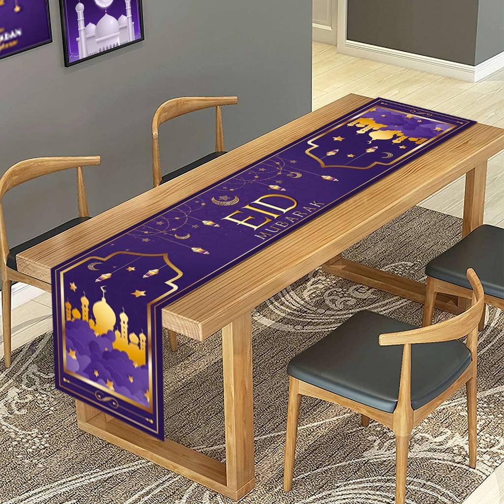 Eid Mubarak Tablerunner Ramadan Decoration For Home 2025 Islamic Muslim Party Supplies Eid Al Adha Ramadan Kareem Tablecloths