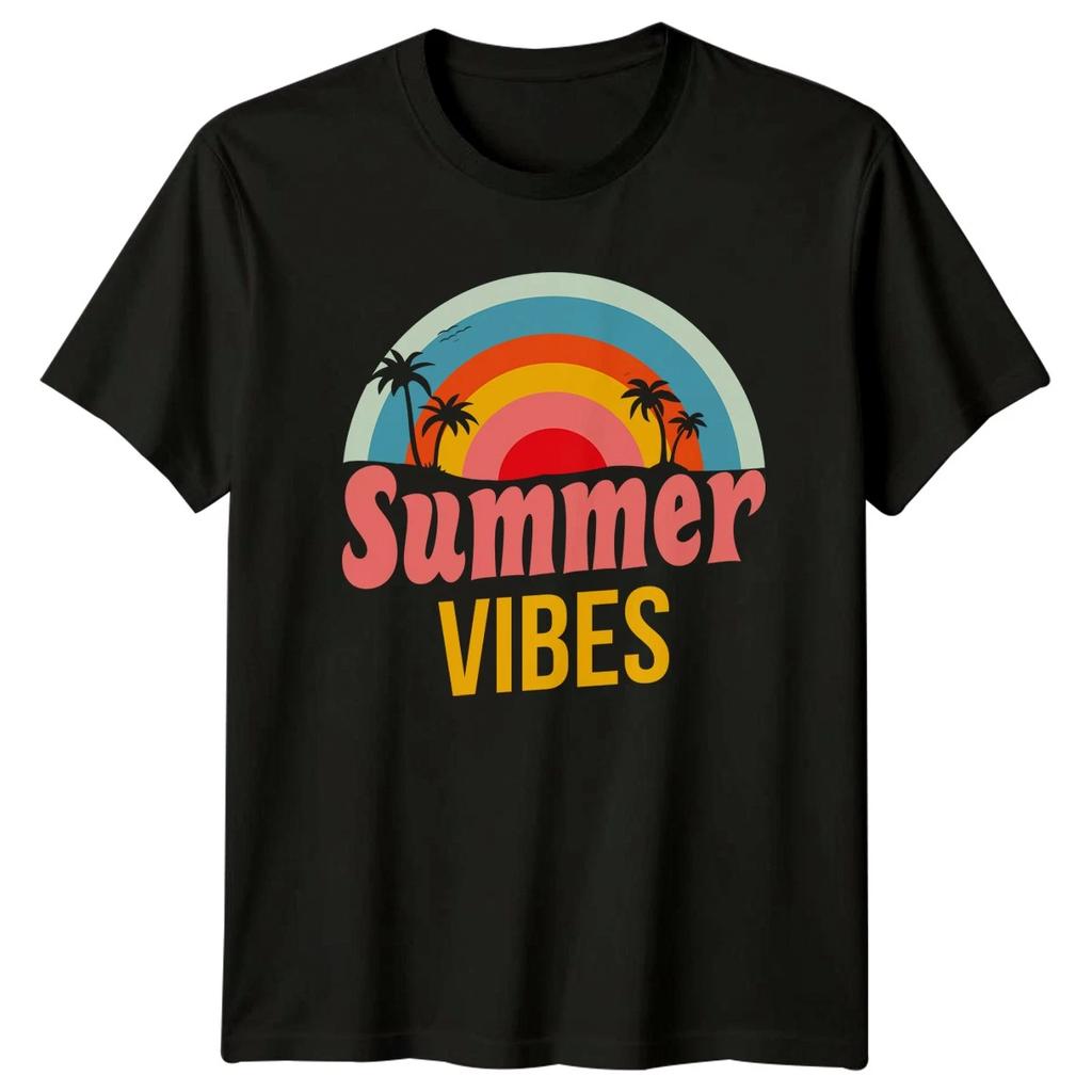 Summer Vibes T-Shirt Retro Beach Vacation Summer Holiday Gift For Him And Her