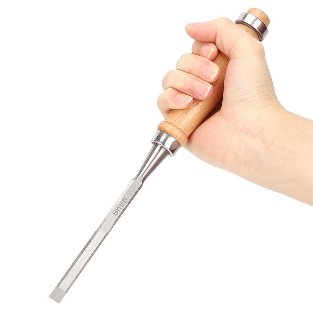 Wood Chisel Durable Chrome Vanadium Alloy Steel Carpentry Woodworking Hand Tool 8mm