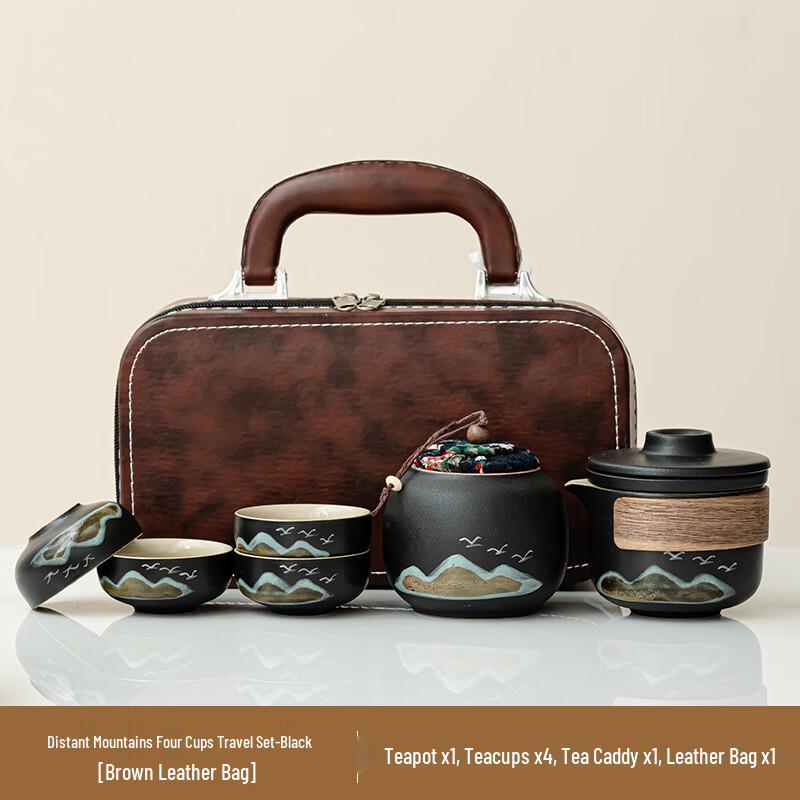 

Chaxun Chinese Ceramic Tea Set - Green Mountain Flying Bird