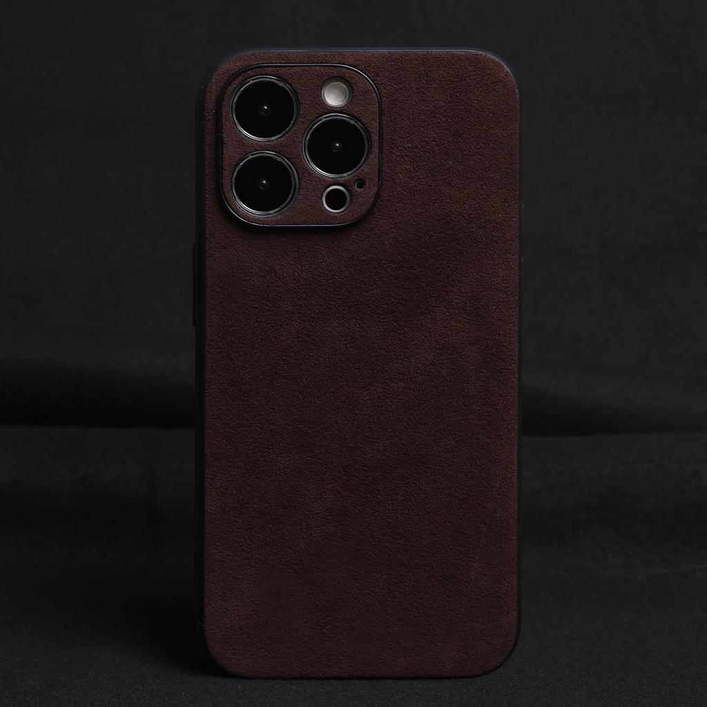 ALCANTAR Case for 17 Pro Max 16 15 14 13 Luxury Artificial Leather Supercar Suede Phone Cases Cover