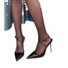 New bag head sandals women's summer temperament pointed head thin heel sexy word with high heels versatile