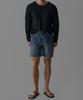 Baulopeulodeogteu Sheer Crop Raw Edge Knit [Navy]