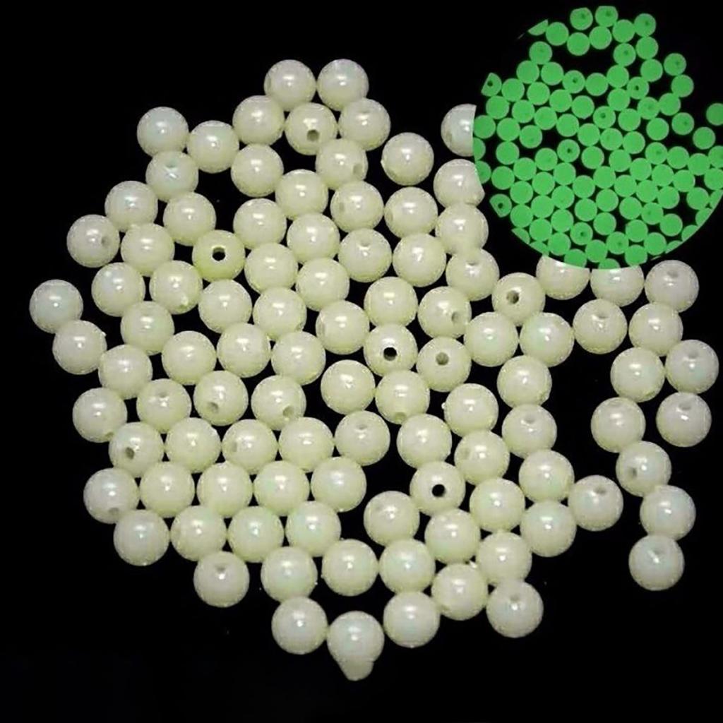 1000 Stück Angelperlen, nachtleuchtende Montageperlen, runde, leuchtende Kunststoffperlen, Angelzubehör für Süß- und Salzwasser, 6 mm