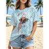 3D-gedrucktes Damen-Kurzarm-T-Shirt, Übergrößen Damenbekleidung, modisch und vielseitig