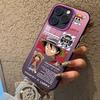 One Piece Luffy compatibele iPhone 18 Pro Max telefoonhoesje, gepersonaliseerd energiek hoesje voor iPhone 18/15/14 met tekst 13.