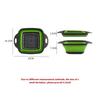 Silicone Folding Drainer Basket Fruit Vegetable Foldable Colander Kitchen Strainer for Food Pasta Kitchenware Drain Device Green