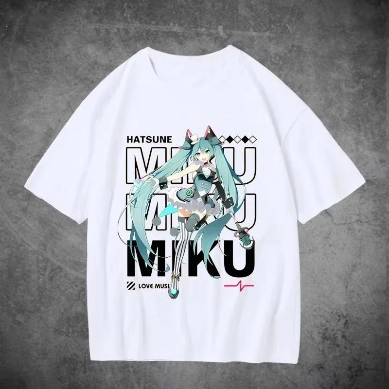 Unisex 2026 Summer Hatsune Miku Vocaloid Stage Graphic Short Sleeve Casual Anime Merch T-shirt