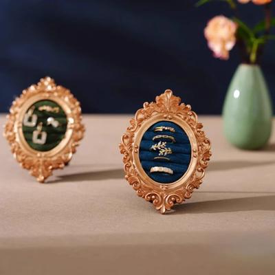 Retro Ring Storage Tray Oval Photo Frame Display Shelf Ring Earring Storage Rack Jewelry Shop Display Rack Home Decoration