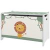 Coffre à jouets avec couvercle, Charnières de sécurité et poignées rainurées, Organisateur de rangement pour jouets pour enfants, Salon, Salle de jeux, Vert