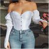 Frauen Sexy Off Schulter Hemd Bluse Dame Mädchen Mode Zurück Bandage Schlank Bustier Weibliche Trikot Korsett Damen Solide Tops Tragen