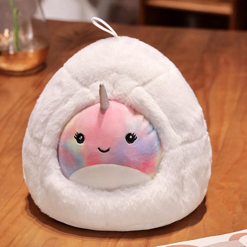 Cartoon Small Nest Doll Cute Penguin Plush Toy Narwhale Sofa Ornament Doll Girl Gift Doll