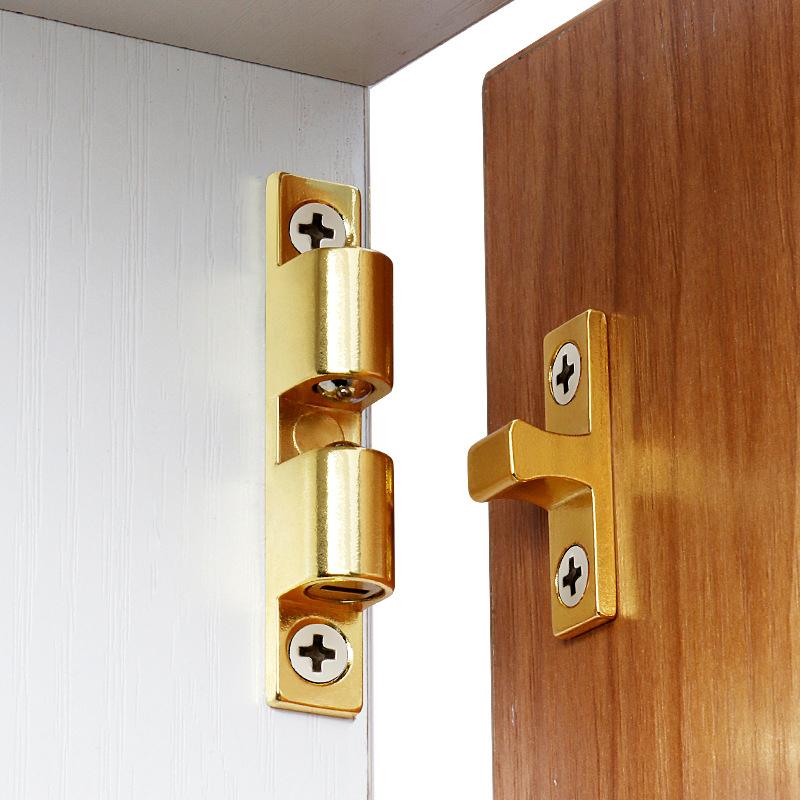 1 Set Door Lock Door Touch Latch Cabinets Interlock Switch Chassis Cabinet Spring Ball Locker Adjustable Brass Door Buckle