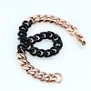 Neues 316L Edelstahl Rosé und Schwarz Dual Hip Hop Armband Fußkettchen