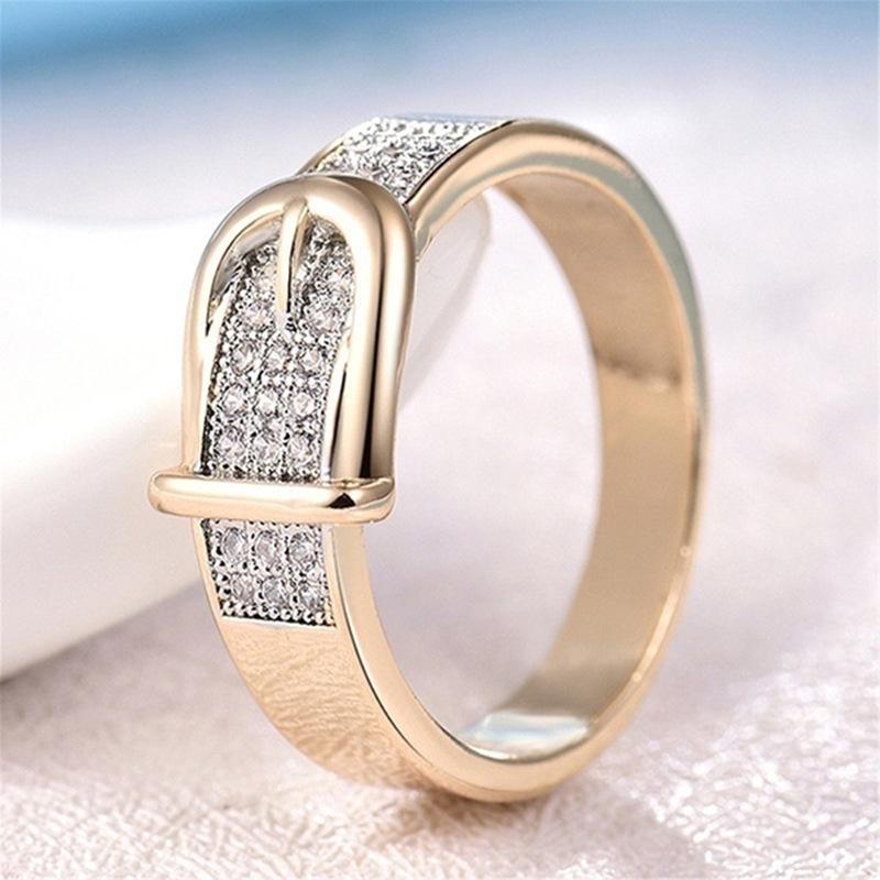 SODROV Gold Color Belt Shape Ring