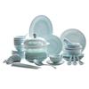 Jingdezhen Porcelain Tableware: Yingqing Linglong Underglaze Bowl & Plate Set - Easy To Clean, High-White, Gift-Ready.