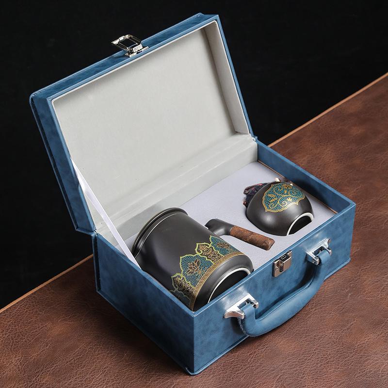 Ceramic Kuaike One Pot Four Cups Travel Tea Set Outdoor Portable Kung Fu Tea Set Business Gifts