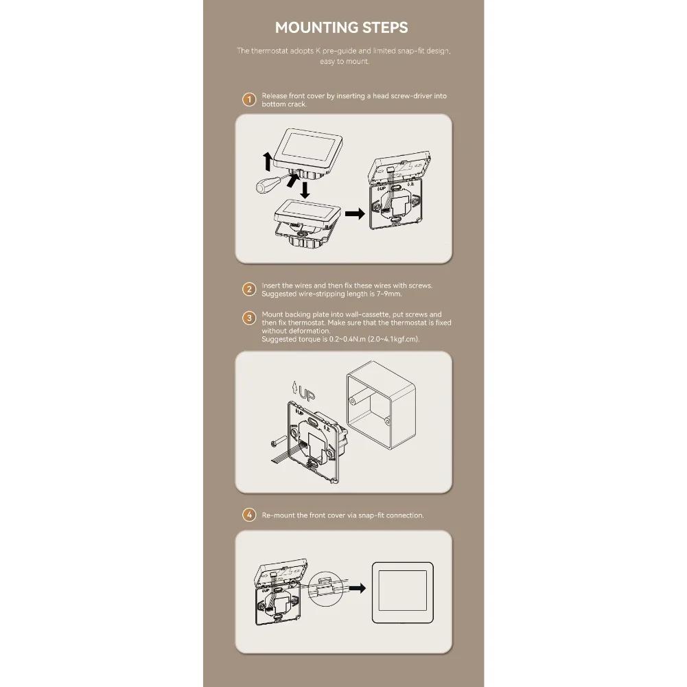 1 Set Smart-WiFi Thermostat With Touchscreen For-TUYA For-SMART LIFE Energy-Efficient Heating Control Home Heating Accessories