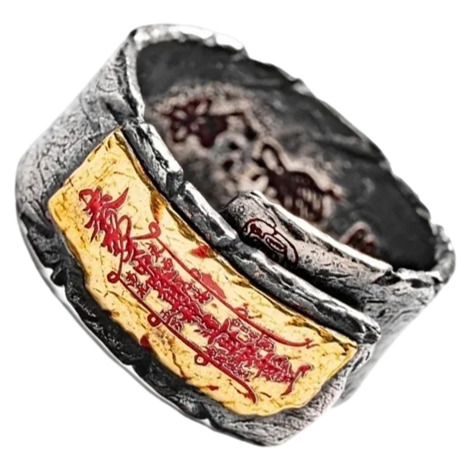 

Cultural Finger Jewelry Adjustable Sizing Ring Hammered Copper Texture Retro Fashion Accessory Suitable for Any Outfits 1