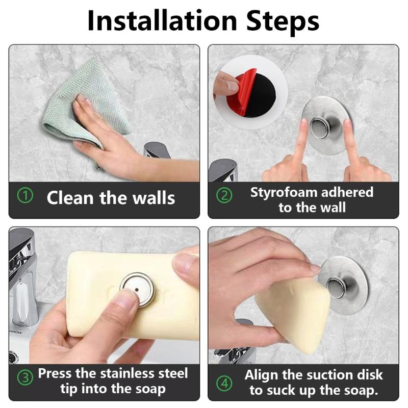 Samoodvodňovací magnetický držák na mýdlo nerezavějící stojan na mýdlo nechá mýdlo uschnout a vydrží déle do koupelny a kuchyně ocel