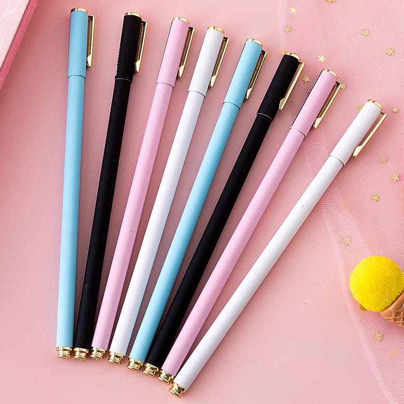 Korean Simple Metal Black Gel Pen - Student & Office Signature Stationery Gift