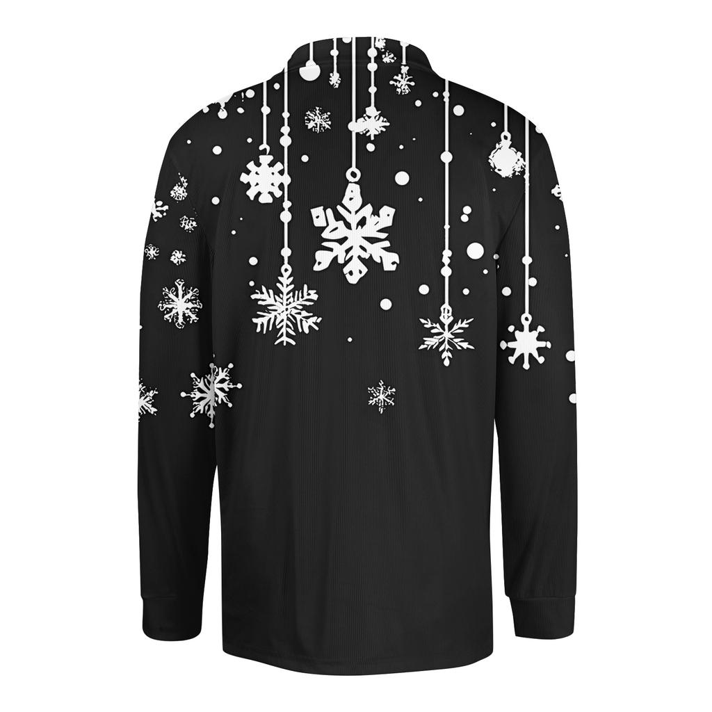 Men's Casual Style Solid Color Loose  Shirt Long-sleeved Top