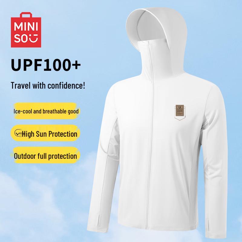 MINISO Men s Ice Silk Quick-Dry Hooded Sun Protection Jacket 4XL
